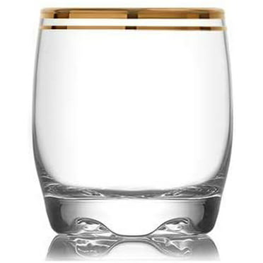 Elle Decor 229806-4OF Bistro Key Old Fashioned Glass Tumbler 4 Set 10.8 Oz Clear
